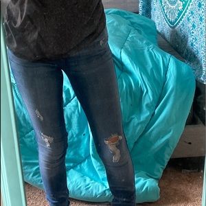 blue ripped hollister jeans
